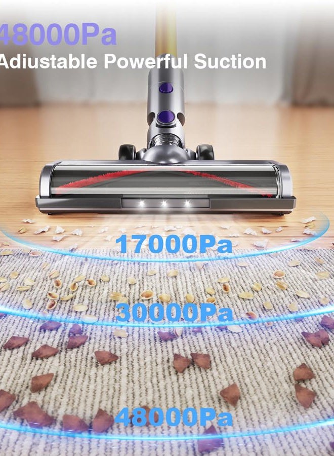 MBYULO Cordless Vacuum Cleaner, 450W 40Kpa Powerful Stick Vacuum, Up to 50Mins Rechargeable Battery, Vacuum Cleaners for Home Anti-Tangled Lightweight Handheld for Hardwood Floor, Carpets, Pet Hair - Image 3