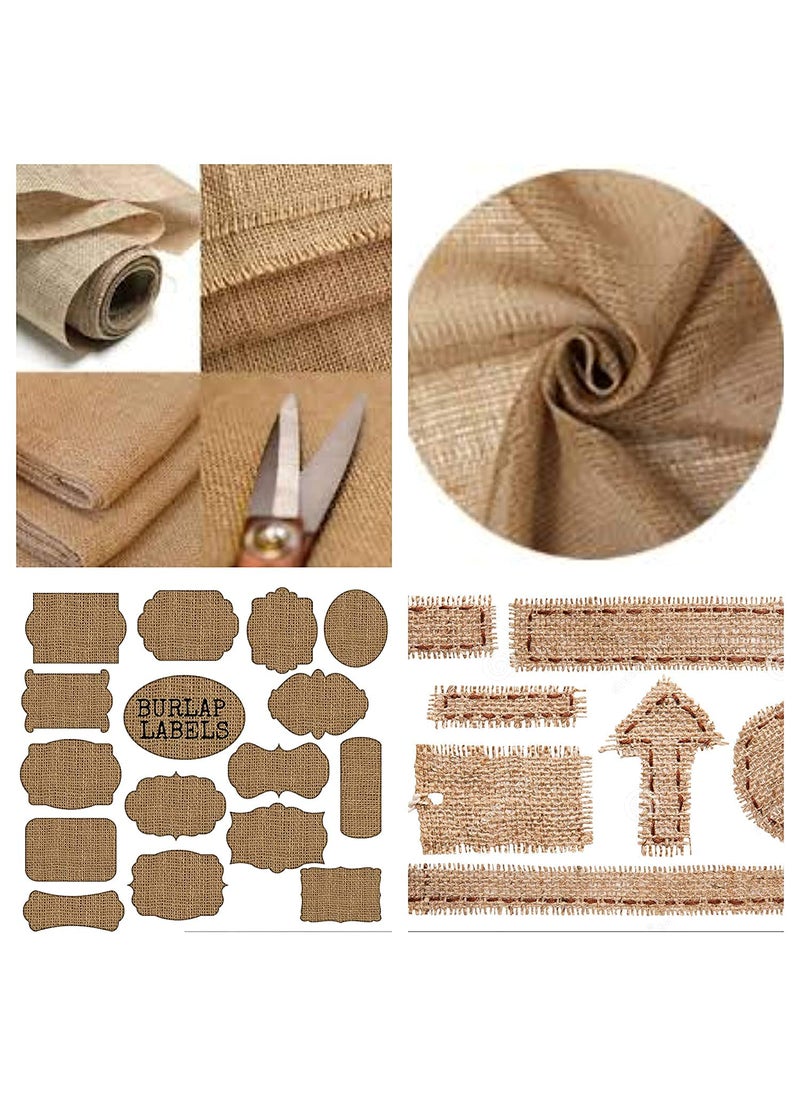 Elysian Elysian Table Jute Runner Fabric Ribbon for Making Jute Bags Handmade Wedding Christmas New Year Decoration Burlap Fabric Roll for DIY Crafts Width 1 Meter 39 Inch Length 2 Meter  - Image 3