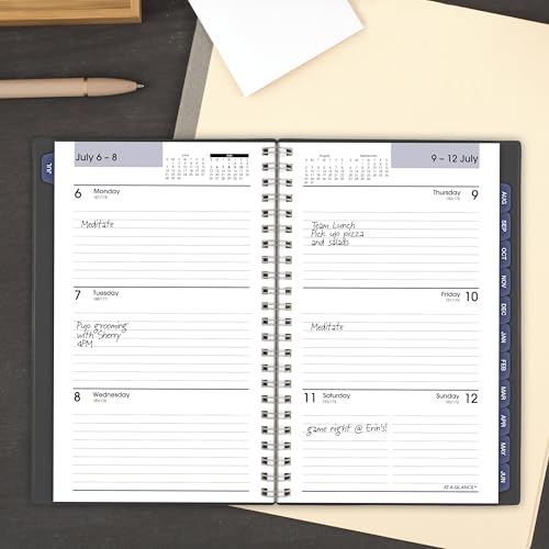AT-A-GLANCE Planner 2026-2027 Weekly & Monthly Academic 12-Month July-June, 5" x 8", DayMinder, Charcoal (AYC20045) - Image 2