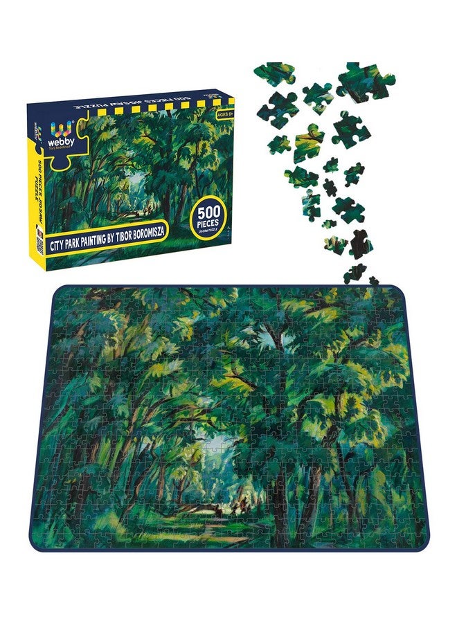 Webby City Park Painting by Tibor Boromisza Jigsaw Puzzle, 500 Pieces - Image 3