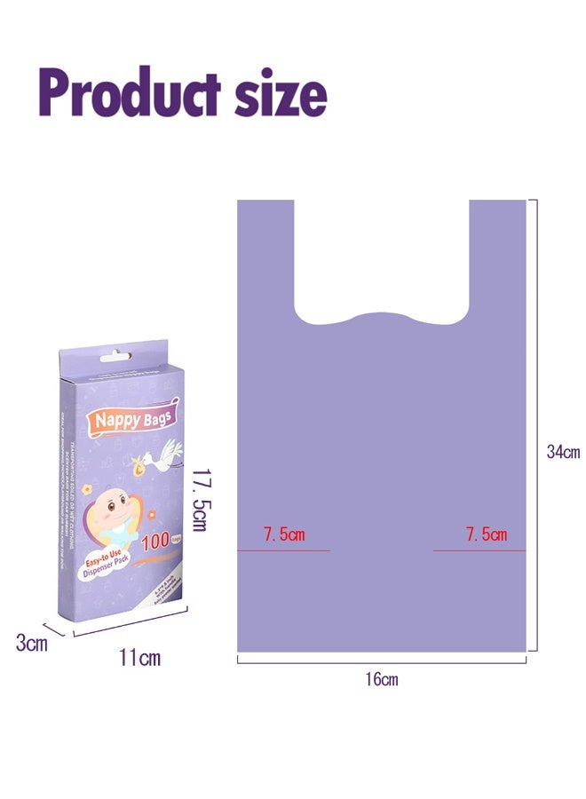 Soft Touch 100PCS Degradable Diaper Bags Plastic Diaper Sacks Bags for Baby, Infant Trash Bags, Convenient and Quick Diaper Disposal Essential for Travel - Image 5