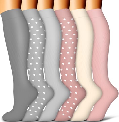 COOLOVER Copper Compression Socks for Women and Men(6 Pairs)-Best Support for Running, Athletic, Nursing, Travel - Image 1