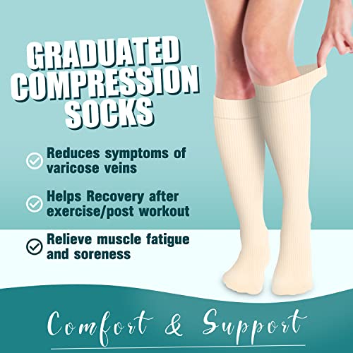 COOLOVER Copper Compression Socks for Women and Men(6 Pairs)-Best Support for Running, Athletic, Nursing, Travel - Image 2