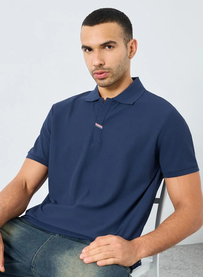 Styli Styli Men Regular Fit Polo with Side Button Detail