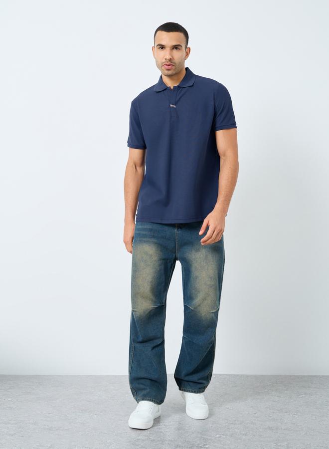 Styli Men Regular Fit Polo with Side Button Detail - Image 2