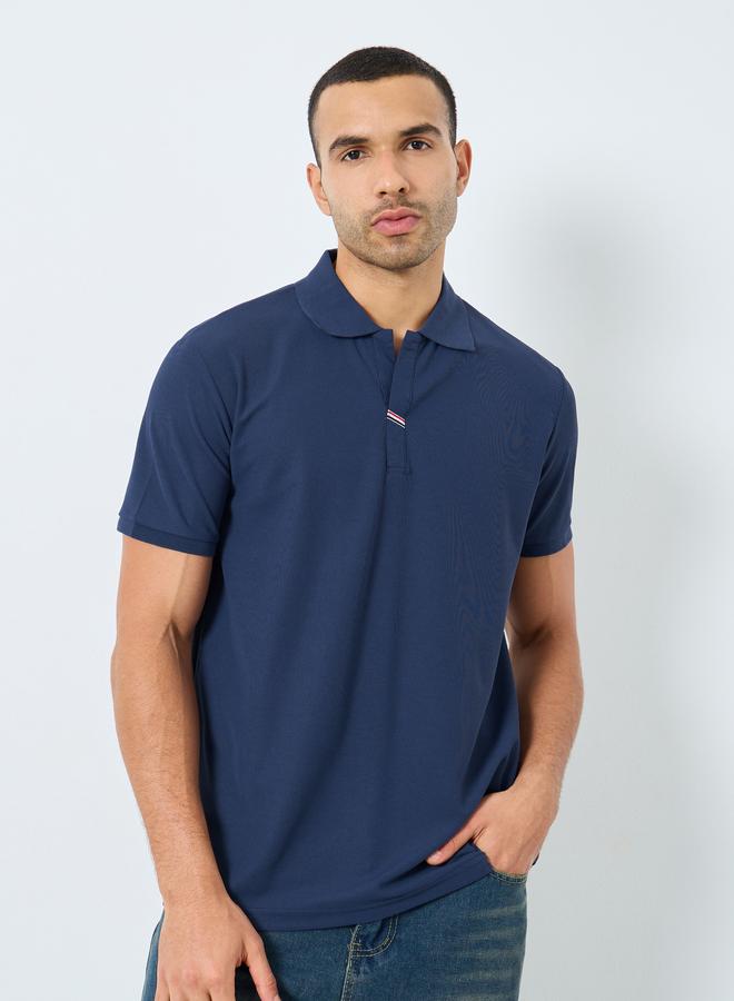 Styli Men Regular Fit Polo with Side Button Detail - Image 1