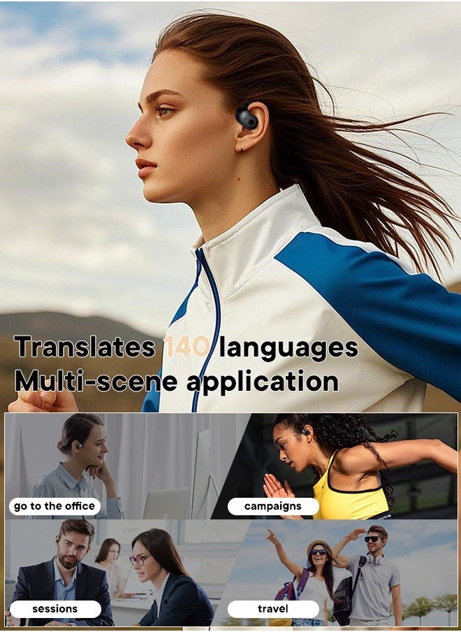 Generic - AI Translation Support Bluetooth Headphones PRO - High-Quality Wireless Earbuds - Compatible with iPhone, Android, and Computers - White - Image 1