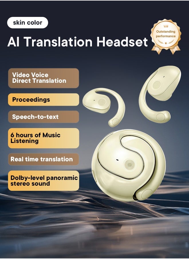 Generic - AI Translation Support Bluetooth Headphones PRO - High-Quality Wireless Earbuds - Compatible with iPhone, Android, and Computers - White - Image 1