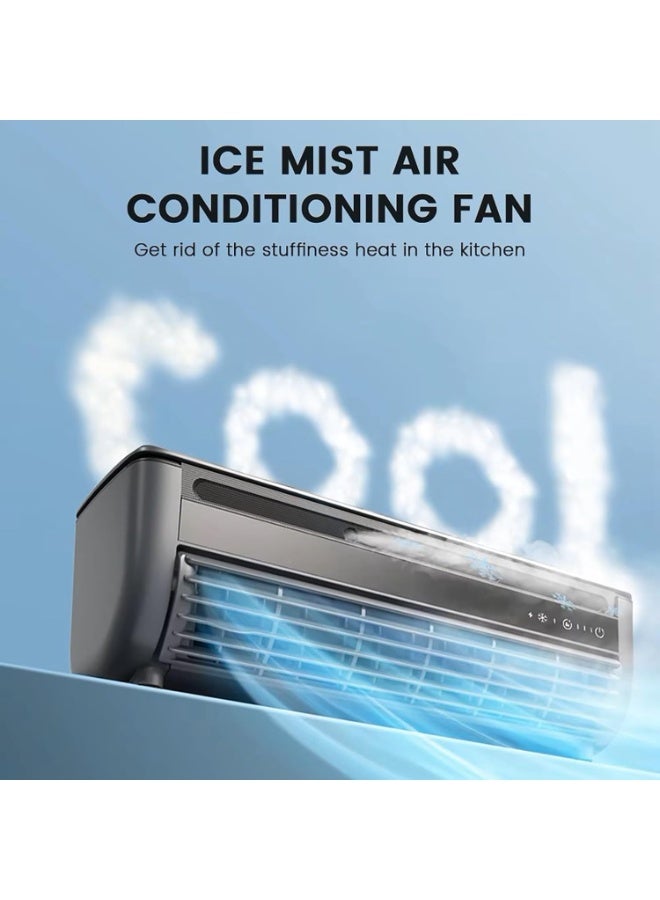 Portable Wall-Mounted Cooling Fan - Air Mist Personal Fan with Type-C Charging – 3-Speed Instant Cooling, Ultra-Quiet 10dB Motor, No-Drill Installation, 3D Airflow for Home, Office & Bedroom  - Image 4
