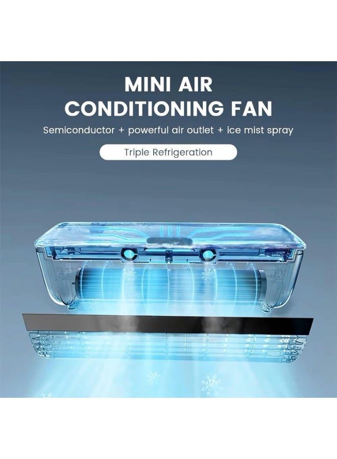 Portable Wall-Mounted Cooling Fan - Air Mist Personal Fan with Type-C Charging – 3-Speed Instant Cooling, Ultra-Quiet 10dB Motor, No-Drill Installation, 3D Airflow for Home, Office & Bedroom  - Image 3