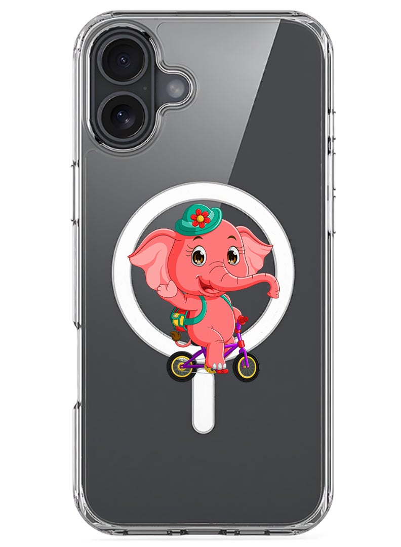 Theodor Magnetic Case for Apple iPhone 17 Compatible with MagSafe Wireless Charging, Shockproof Phone Bumper Cover - pink elephant - Image 1