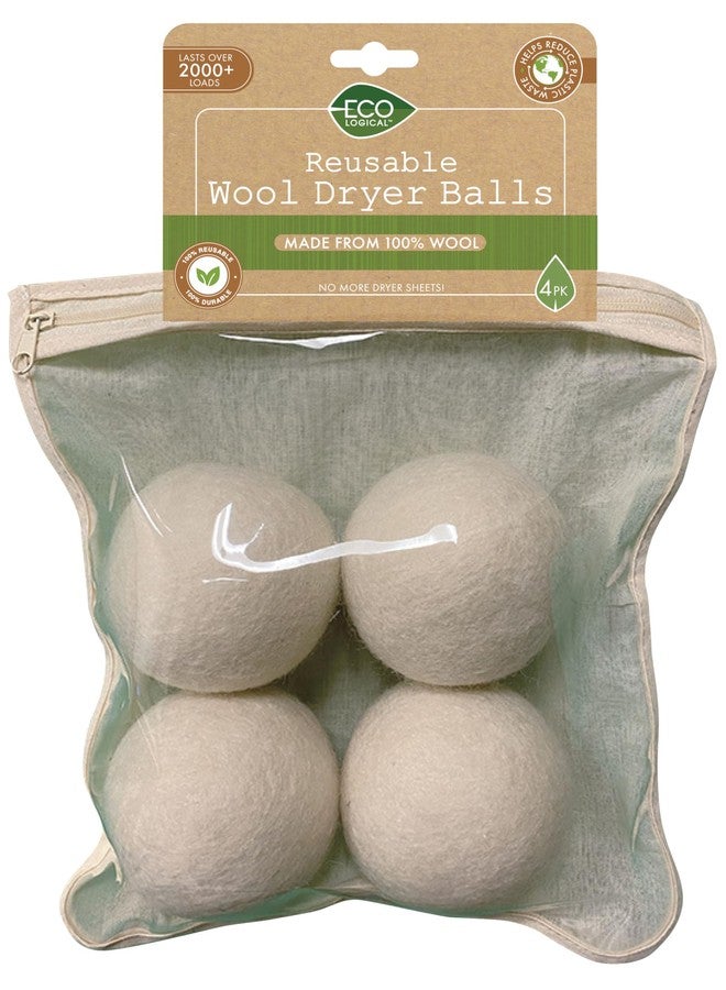 EcoLogical Reusable Wool Dryer Balls, 4 Count - Image 1