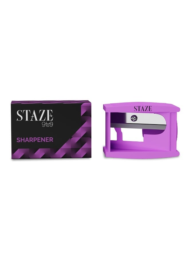 STAZE Professional Makeup Pencil Sharpener, Precision Sharpening, Mess-Free Design, Purple, Vegan, Cruelty-Free for your reference - Image 1