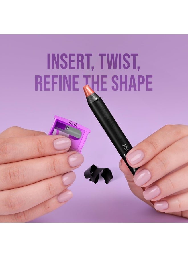 STAZE Professional Makeup Pencil Sharpener, Precision Sharpening, Mess-Free Design, Purple, Vegan, Cruelty-Free for your reference - Image 2