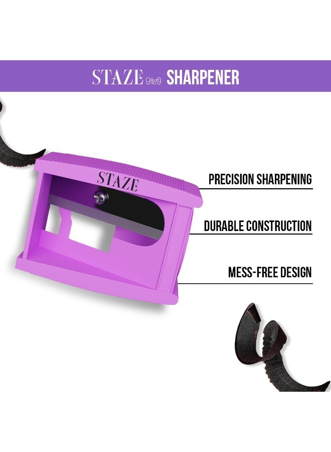 STAZE Professional Makeup Pencil Sharpener, Precision Sharpening, Mess-Free Design, Purple, Vegan, Cruelty-Free for your reference - Image 3