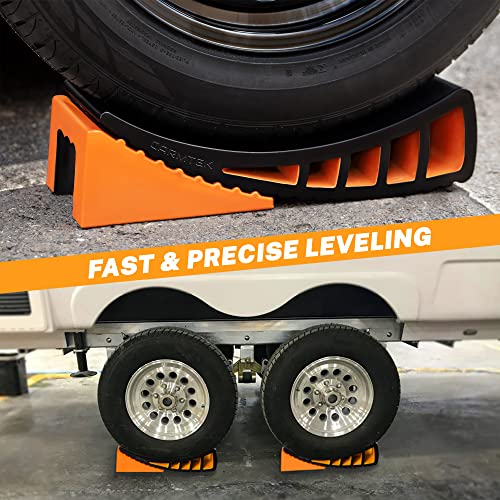 CARMTEK Camper Leveler Kit - Curved RV Levelers with Camper Wheel Chocks for Travel Trailers | Faster Camping Leveling Than RV Leveling Blocks (1 Pack) - Image 5
