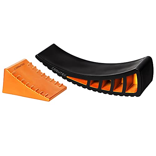 CARMTEK Camper Leveler Kit - Curved RV Levelers with Camper Wheel Chocks for Travel Trailers | Faster Camping Leveling Than RV Leveling Blocks (1 Pack) - Image 1