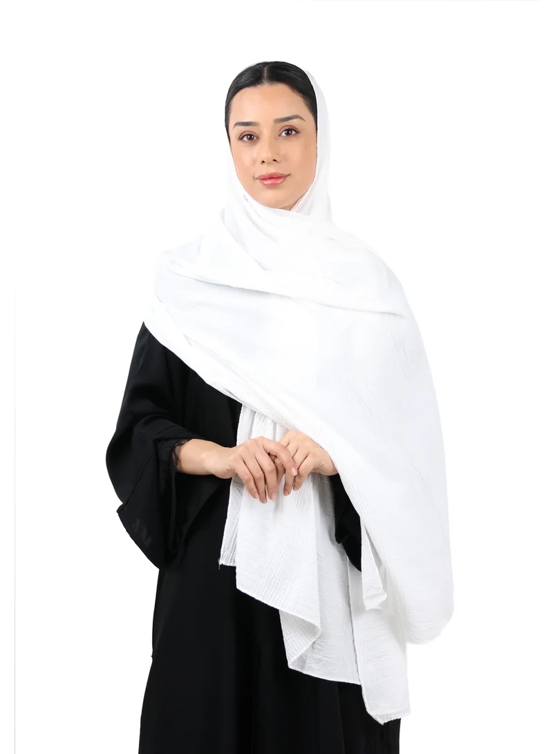 Shimmer Crinkle Scarf (White)