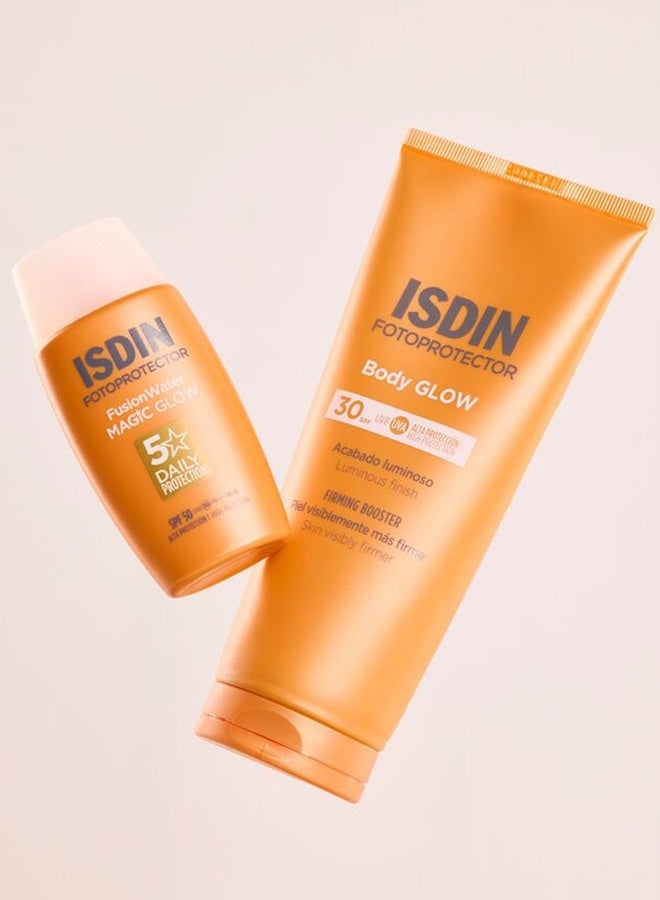 Fotoprotector Fusion Water Magic Glow SPF50 Facial Sunscreen 50ml & Fotoprotector Body Glow SPF30 Body Sunscreen Lotion 200ml Bundle