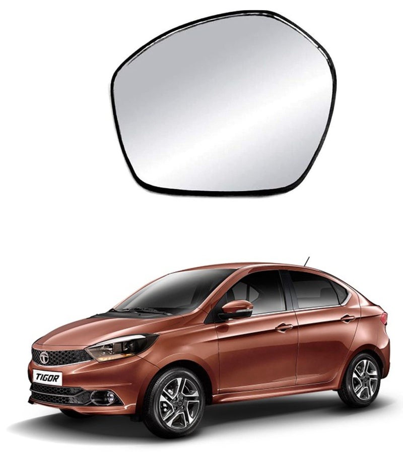 MIZZEO Premium Car Rear View Side Mirror Glass (Left/Passenger Side) for Tata Tigor (Type-I) 2017-2020 - Image 1