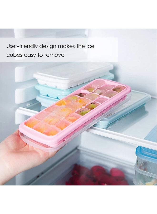 NIBEMINENT Ice Cube Tray With Lid Pink 25x3x10cm - Image 4
