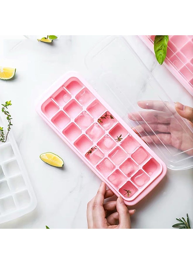 NIBEMINENT Ice Cube Tray With Lid Pink 25x3x10cm - Image 2