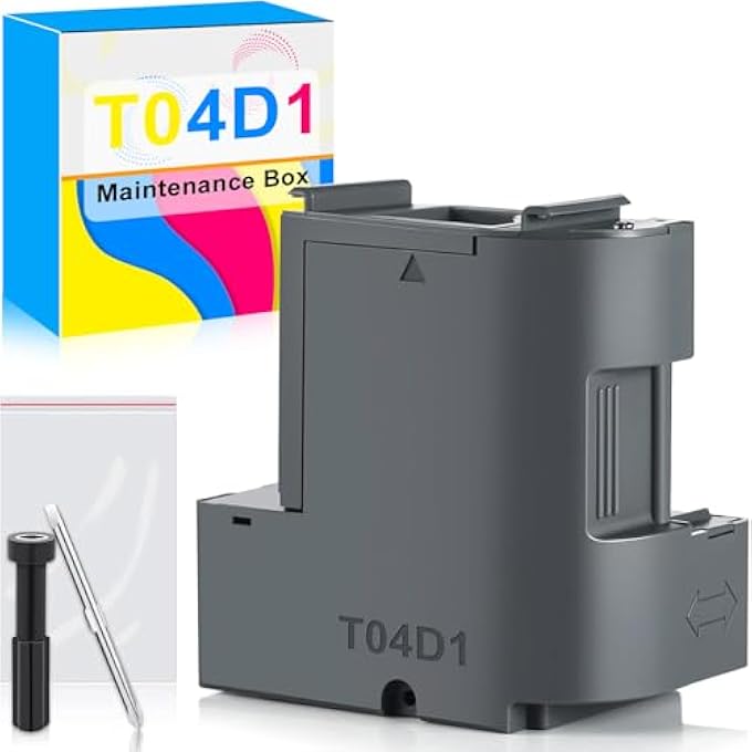 صندوق صيانة T04D1 لطابعات ET-15000 ET-3760 ET-4750 ET-3750 ET-4760، صندوق صيانة الحبر T04D100 T04D1 لطابعات ET-3850 ET-4850 XP-5100 ET-3710 ET-5150 ET-3830 ET-M1000 - Image 1