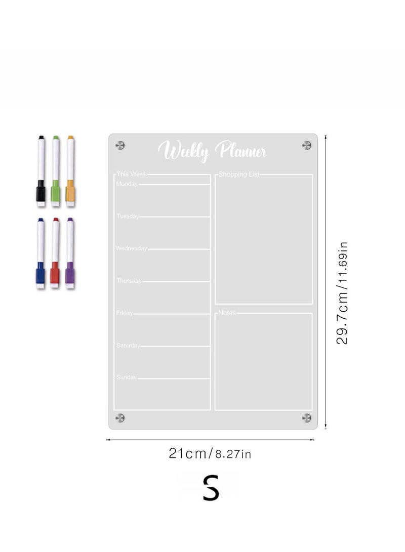 Acrylic Magnetic Monthly Calendar Whiteboard for Refrigerator - Dry Erase Planning Board with Markers - Kitchen Organizer for Home & Office - Image 5