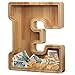 AORCMITN Extra Large Wooden Letter Coin Piggy Bank for Boys Girls Kids Toddler Alphabet E Money Bank InitialE12 - Image 2