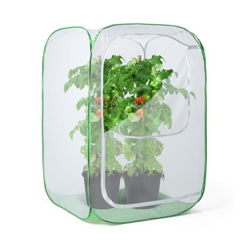 RESTCLOUD 236 Outdoor Mesh Plant Enclosure Plant Cover for Pests Bird and Pest Protection Guard for Fruit Vegetables Flowers and Herbs PopUp Cage 157 x 157 x 236 Inches - Image 1