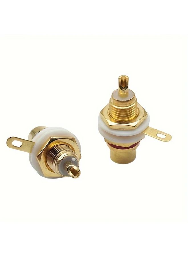 مقبس RCA أنثى مطلي بالذهب من سبيكة الزنك، موصل مكبر الصوت بتصميم اللوتس - Image 1