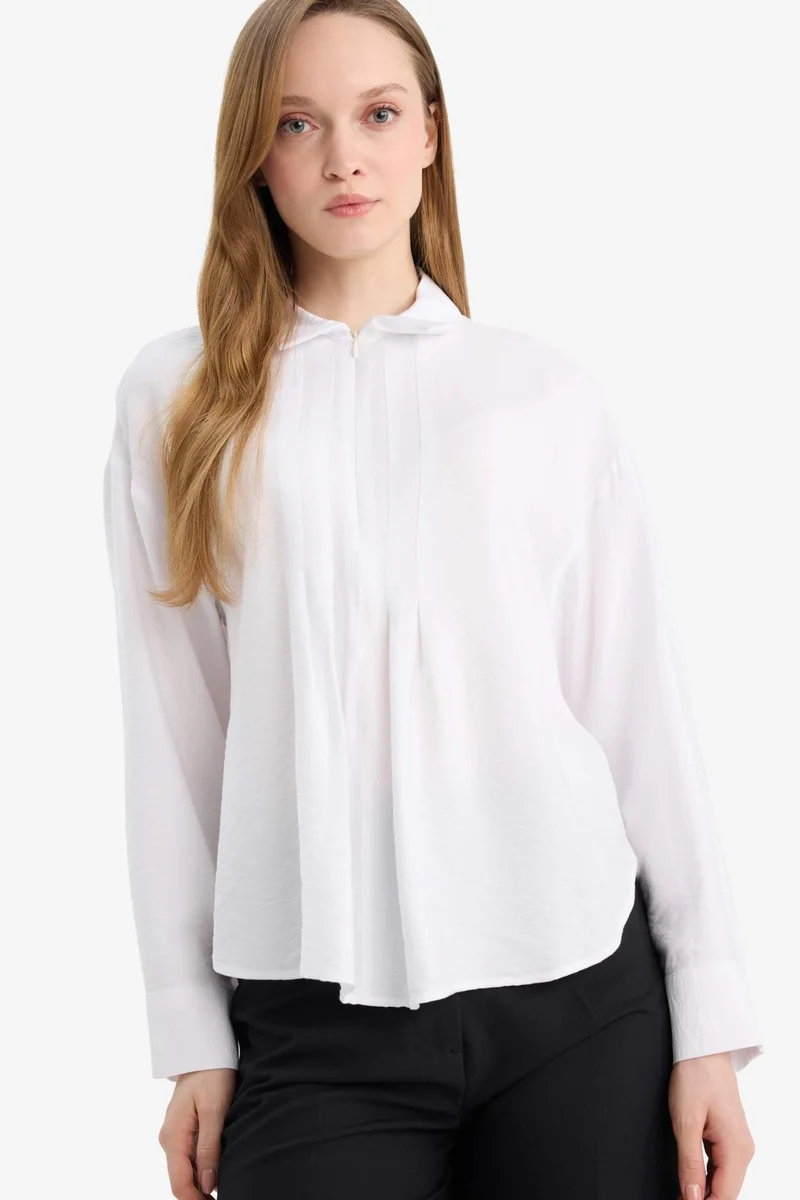 ديفاكتو Relax Fit Shirt Collar Long Sleeve Shirt
