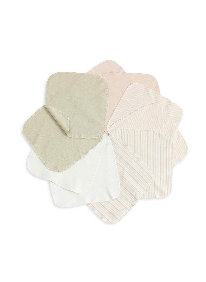 Lion Bear Reusable Colored Organics Baby Washcloths Soft Absorbent Organic Cotton Washable Saliva Towel Face Wipes Newborn Bath Face Towel Natural Baby Wipes For Sensitive Skin (Multicolor 10 Pack) - Image 1