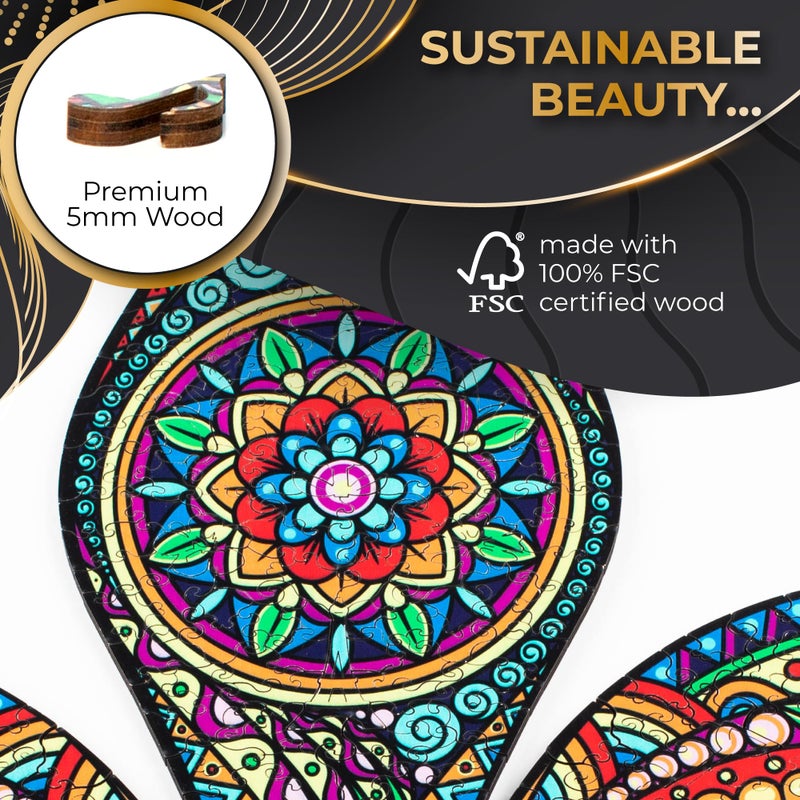 ZenChalet ZenChalet - Fleur De Lis 550 Piece Wooden Jigsaw Puzzle for Adults  Giftable Wood Jigsaw Puzzles Adult - Distinctive Premium Puzzle Gifts - Rompe Cabezas Adultos 500 - Image 2