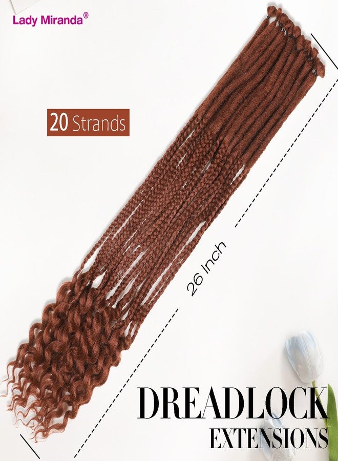 LADY MIRANDA 26 Inch 20 Strands Synthetic Dreadlock Extensions Crochet Braids with Hook 3 in 1 Design Dreads Extensions Easy to Install Crochet Braiding Hair for Women(350#) - Image 2