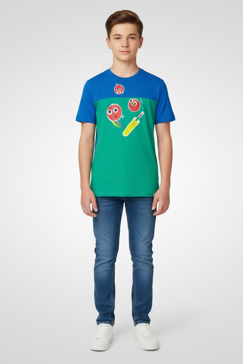 Hamleys Kids Boy Crew Neck Short Sleeve Graphic Print T-Shirt, Multicolor - Image 1