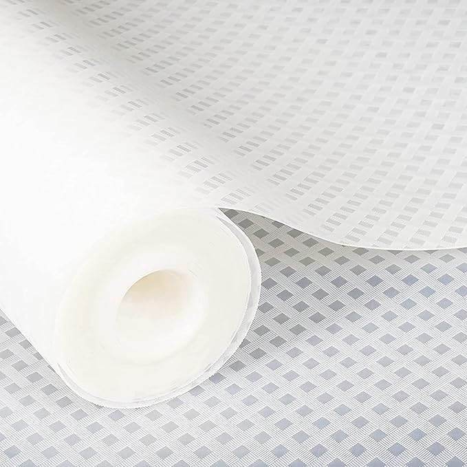 KAYJEN Ethylene Vinyl Acetate Food Grade EVA Anti Slip Washable Matsheet For Fridge, Kitchen, Drawer, Shelf Liner, Table (Clear Crossed Stripe, 45 Cm X 1.5Meter) - Image 1