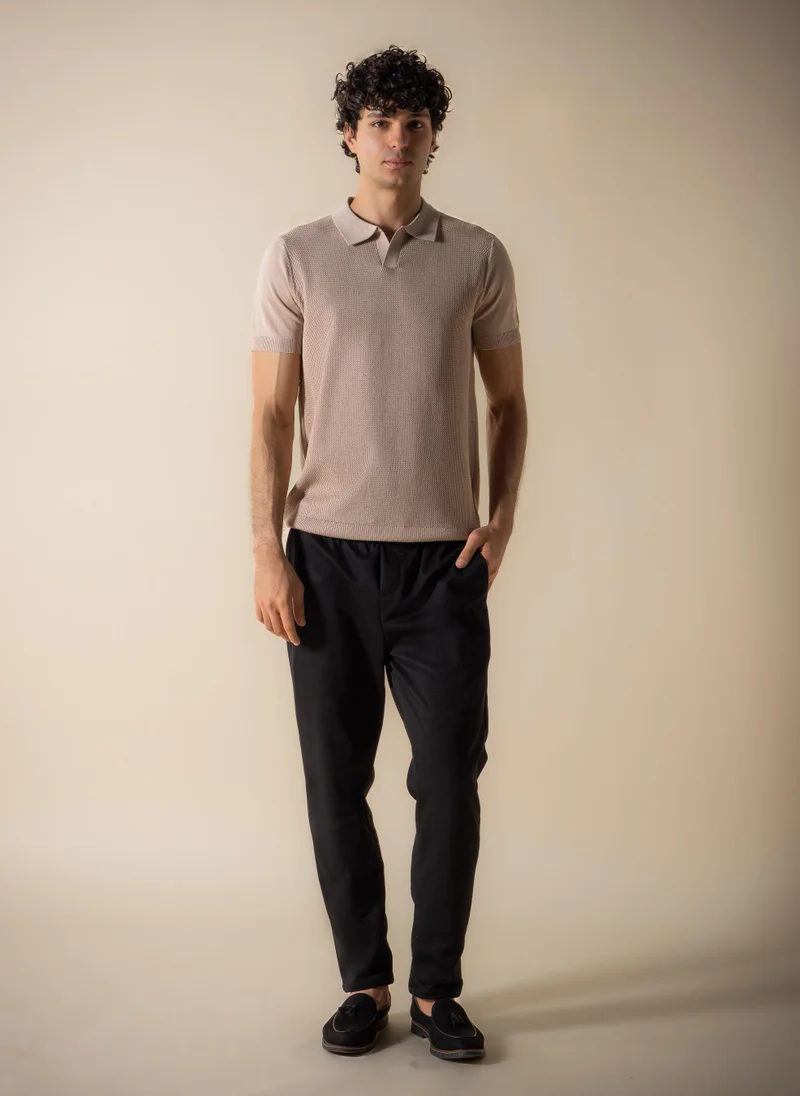 SHAPES SLIM KNITTED POLO SHIRT