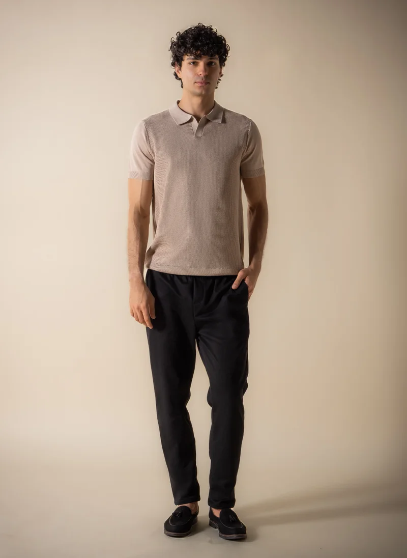SHAPES SLIM KNITTED POLO SHIRT