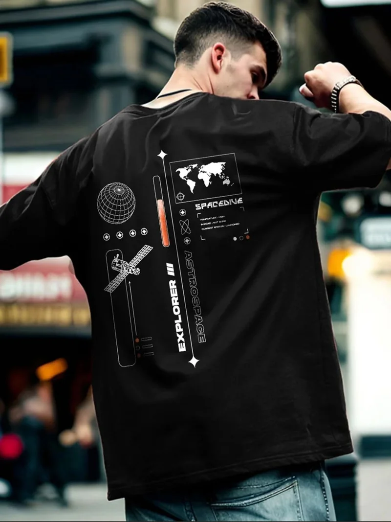 نوبيرو Men's Oversized Graphic T-Shirt