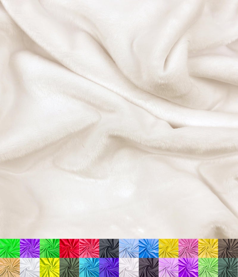 Barcelonetta | Minky Fabric | Plush, Super Soft, Cuddle | Solid Minky | by The Yard | 60" Wide | Baby Blanket, Change Station Cover, Pillow, Scarf, Beanie (Ivory, 1 Yard) - Image 1