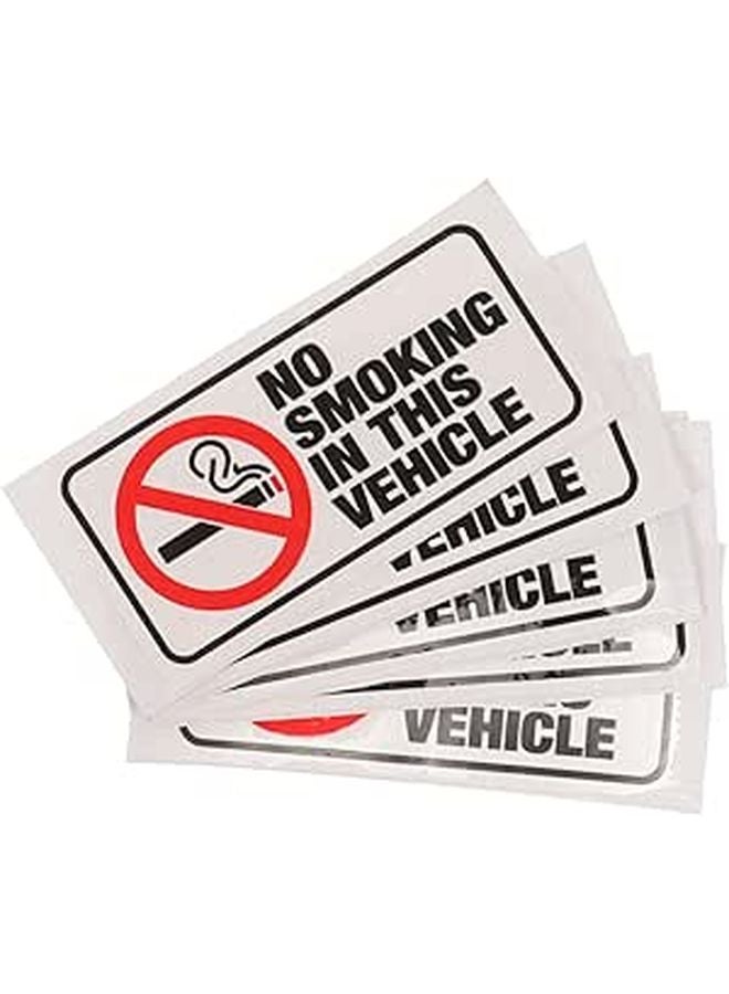 6Pcs Self Adhesive No Vehicle Warning Stickers For Cars Easy To Apply Eye Catching Design - Image 1