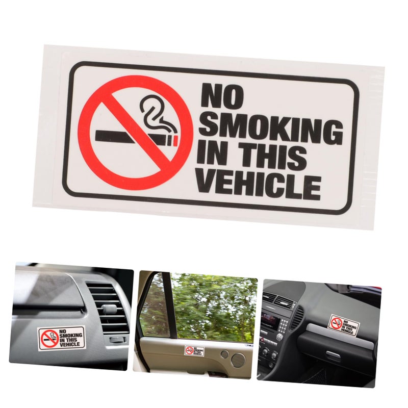 6Pcs Self Adhesive No Vehicle Warning Stickers For Cars Easy To Apply Eye Catching Design - Image 5