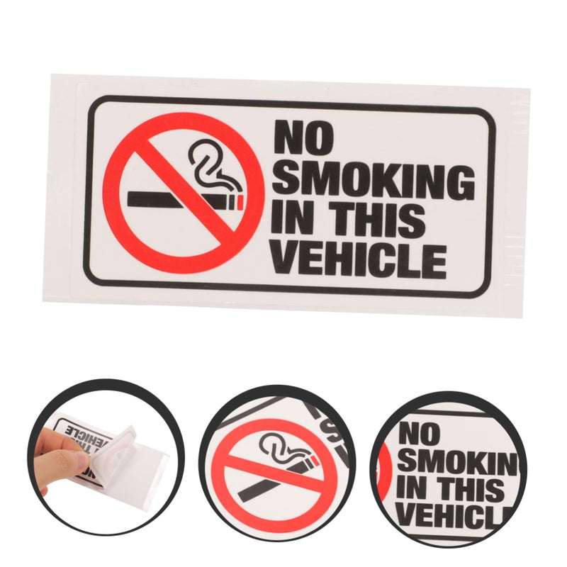 6Pcs Self Adhesive No Vehicle Warning Stickers For Cars Easy To Apply Eye Catching Design - Image 4
