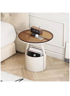 Arabest Round End Table, Round Side Table with Sturdy Metal Frame, Metal Round Sofa Table, Nightstand for Living Room Bedroom, Easy Assembly  - Image 4