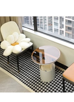 Arabest Round End Table, Round Side Table with Sturdy Metal Frame, Metal Round Sofa Table, Nightstand for Living Room Bedroom, Easy Assembly  - Image 5