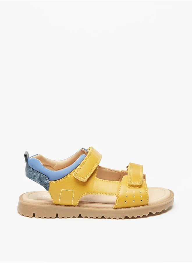 دوتشيني Boys Panelled Sandals With Hook And Loop Closure