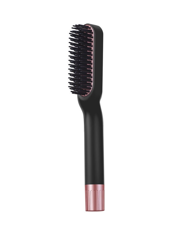 NIBEMINENT Hair Straightening Iron with Built-in Comb Black/Pink - Image 1