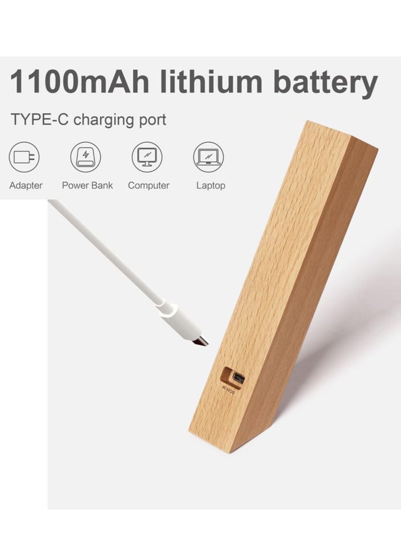 Zikra LED Desk Lamp for Home Office,Desk Light Touch Control Foldable Dimmable Lamp Wall Lamp Wooden Night Light - Image 3