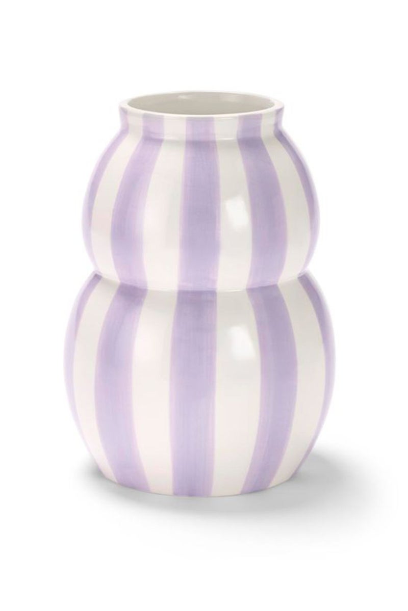 Tchibo Small Ceramic Flower Vase, Lavender/White  - Image 2